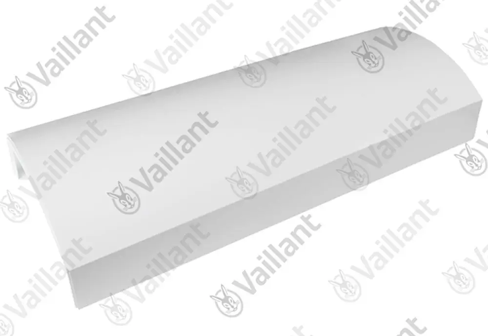 Weißes Vaillant Frontblech mit abgerundeten Kanten, geeignet für die Bediensäule. Standardform ohne sichtbare Artikelnummer oder Maße.